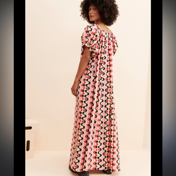 Kinga Csilla Printed Maxi Dress size M boho colorblock scandi girl - Picture 2 of 5